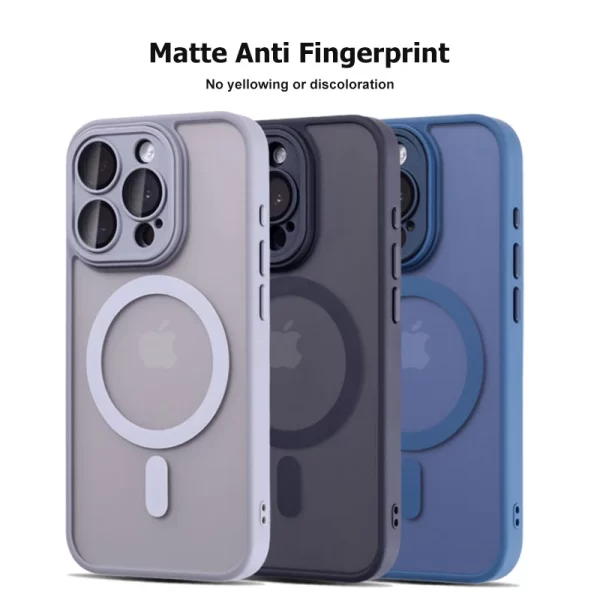 For Magsafe Matte Magnetic Case For iPhone 16 15 14 13 12 11 Pro Max Plus Wireless Charge Lens Protector Back Cover Accessories - Image 3