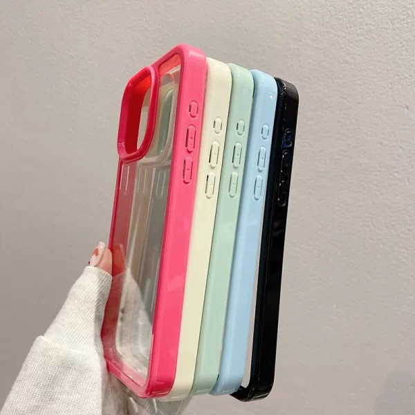 Luxury Clear Candy Color Phone Case For iPhone 15 14 13 12 11 Pro Max Transparent Soft Shockproof Bumper Back Cover Accessories - Image 4