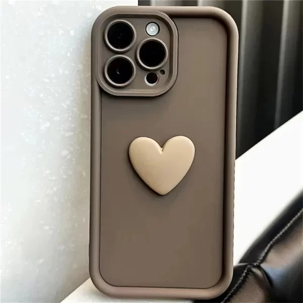 Luxury 3D Cute Love Heart Silicone Cases For iPhone 15 14 13 12 11 Pro Max Plus Lens Protector Shockproof Soft Phone Accessories - Image 6